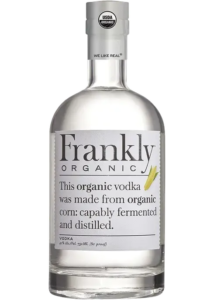 Bottle of Frankly Organic Vodka