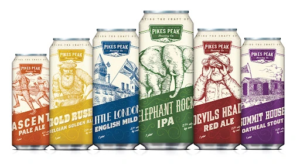 Assorted cans of beer by Pikes Peak Brewing Company